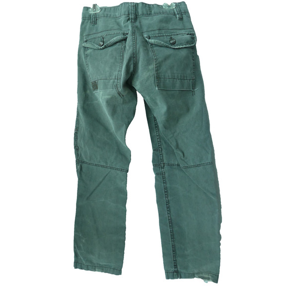 Mid Rise Pants Women's 29 Army Green Y2K Loose Straight Heavy Cotton - Picture 4 of 8